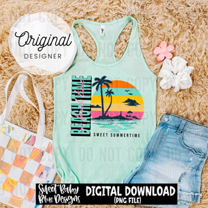 On beach time - Summer - 2025 - PNG file- Digital Download