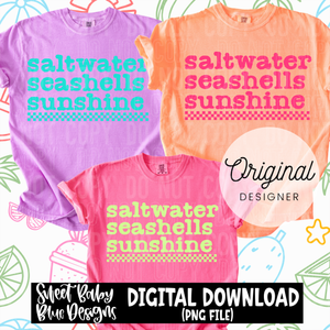Saltwater seashells sunshine - 2025 - PNG file- Digital Download