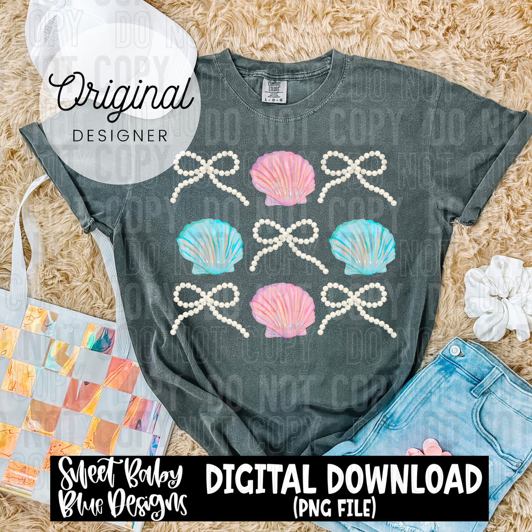 Shell bow Summer - 2025 - PNG file- Digital Download