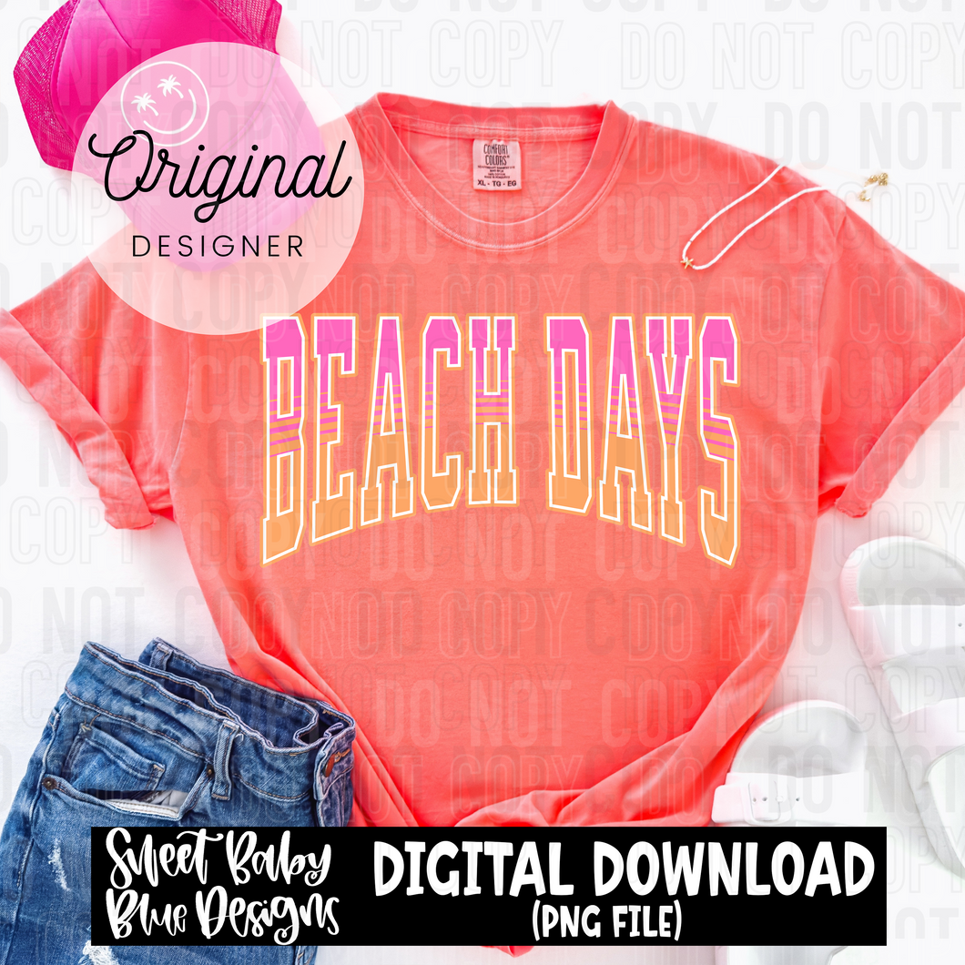 Beach days - 2025 - PNG file- Digital Download