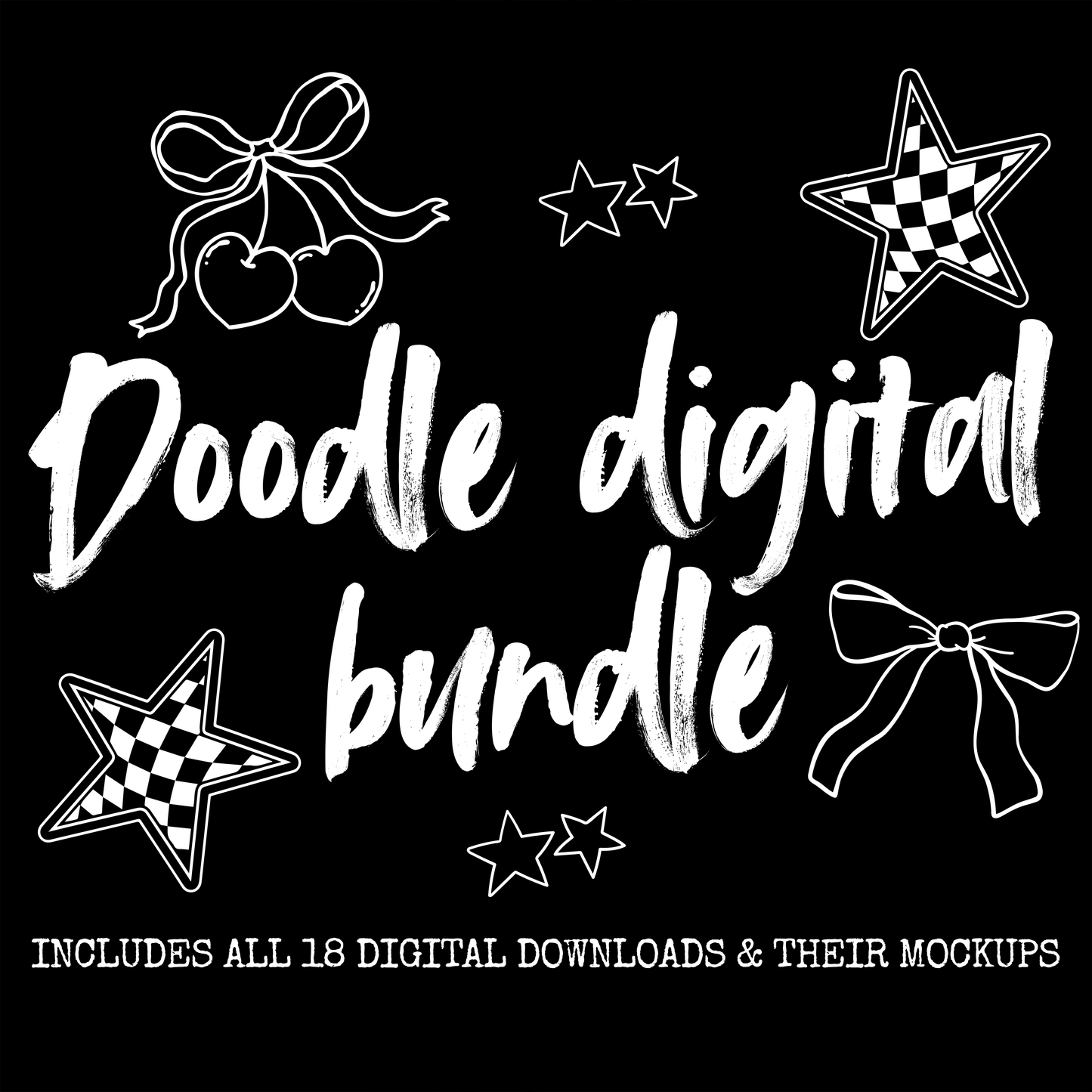 Doodle bundle - Includes 18 digital downloads and mockups- 2025 - PNG file- Digital Download