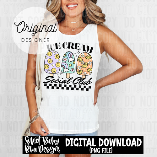 Ice cream social club - 2025 - PNG file- Digital Download