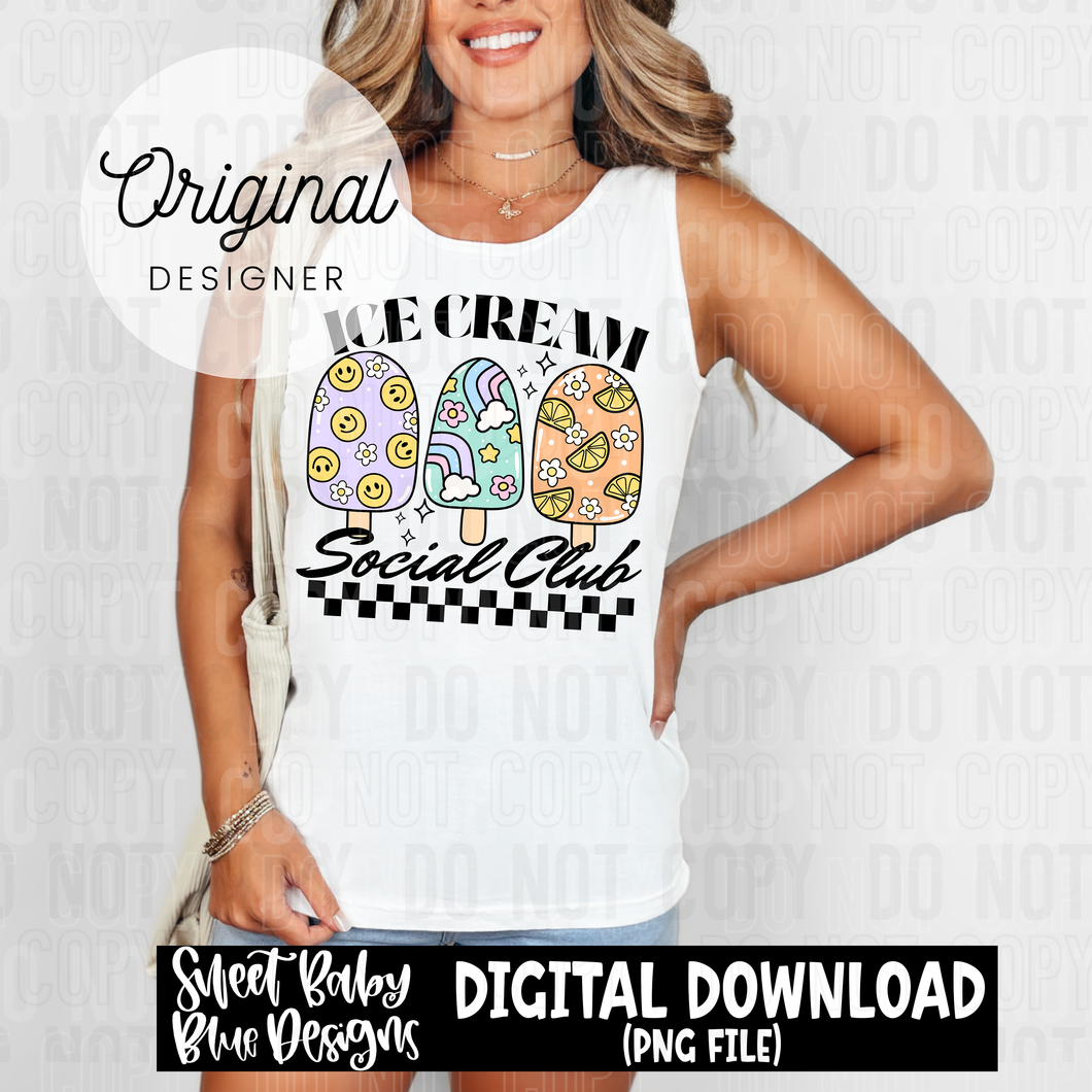 Ice cream social club - 2025 - PNG file- Digital Download
