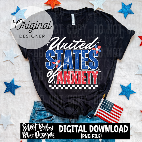 United states of anxiety- 2025 - PNG file- Digital Download