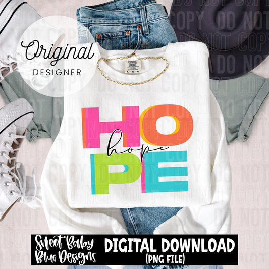 Hope- Colored stacked - 2025 - PNG file- Digital Download