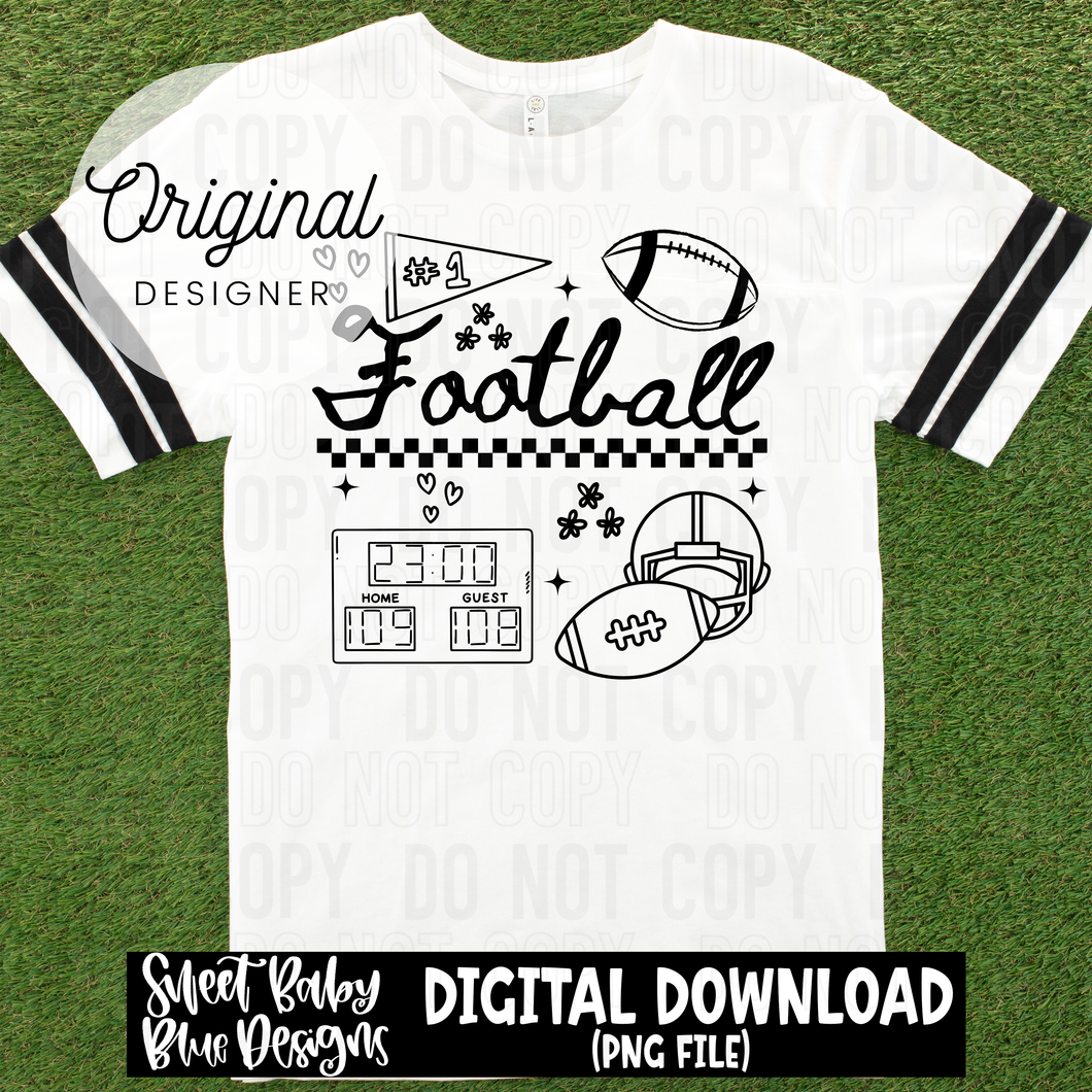 Football doodle  - 2025 - PNG file- Digital Download