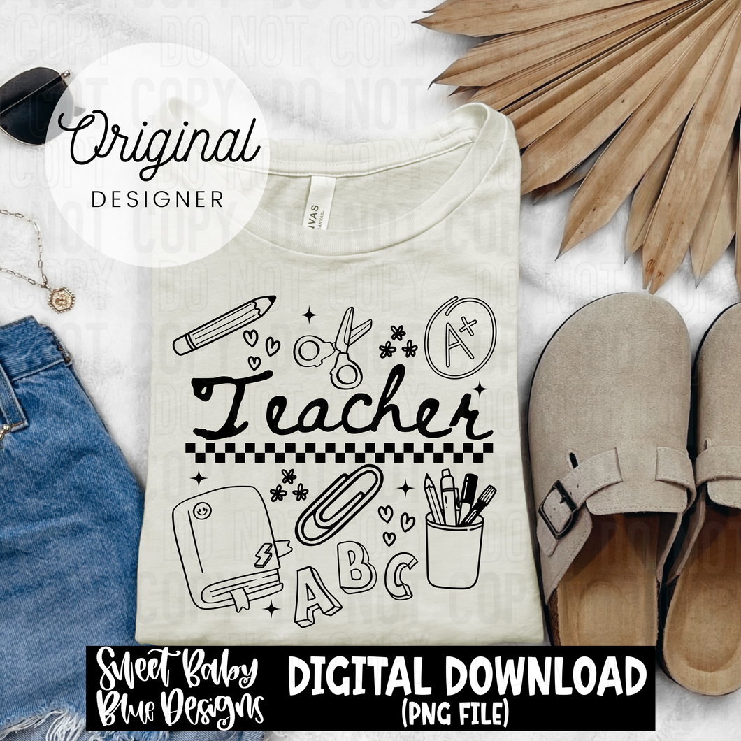Teacher doodle  - 2025 - PNG file- Digital Download