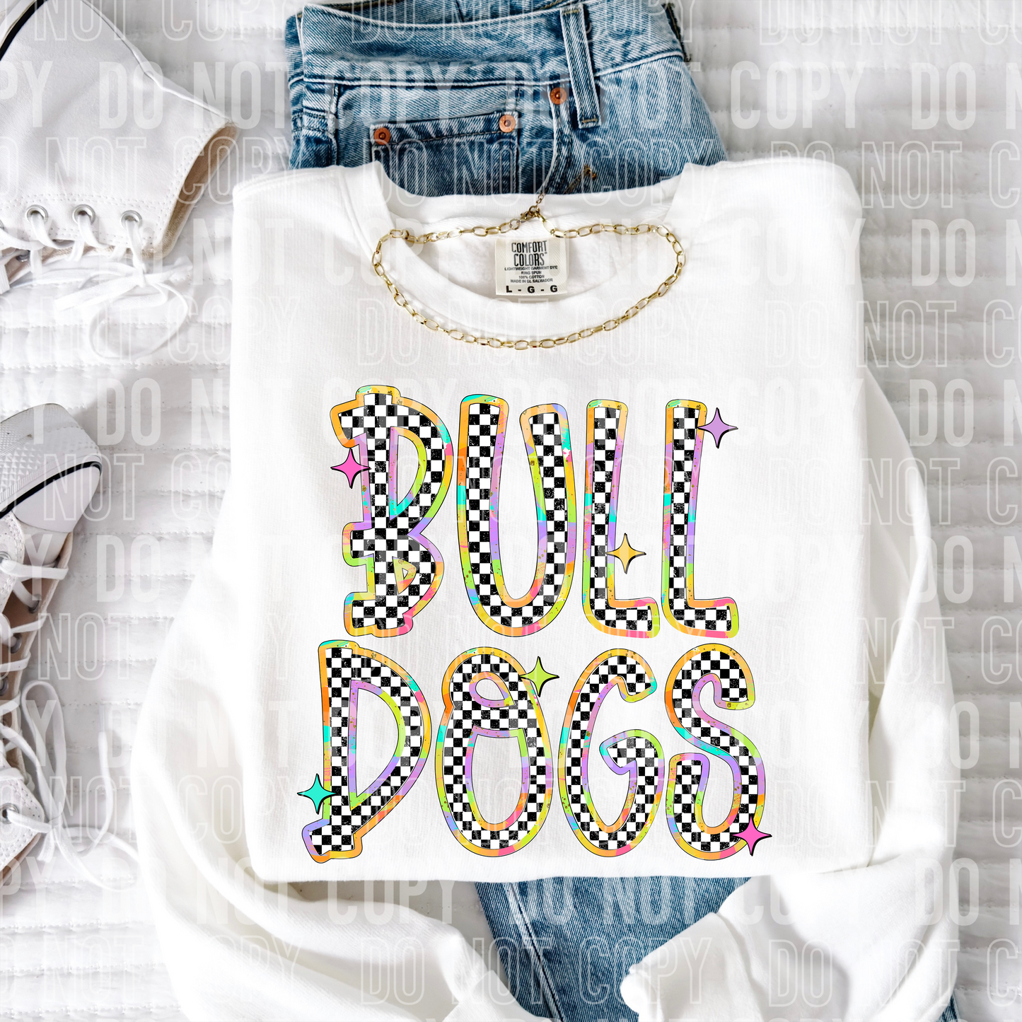 Colorful checkered - Custom mascot- PNG file- Digital Download