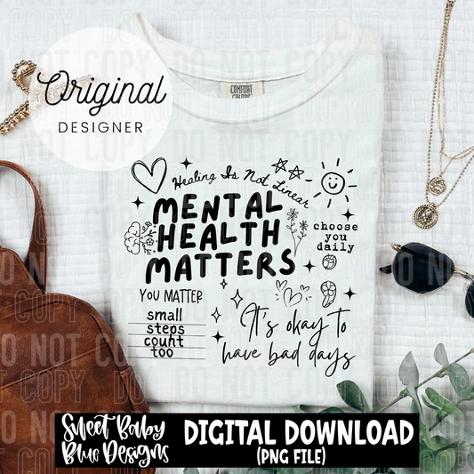 Mental health matters notes- 2025 - PNG file- Digital Download