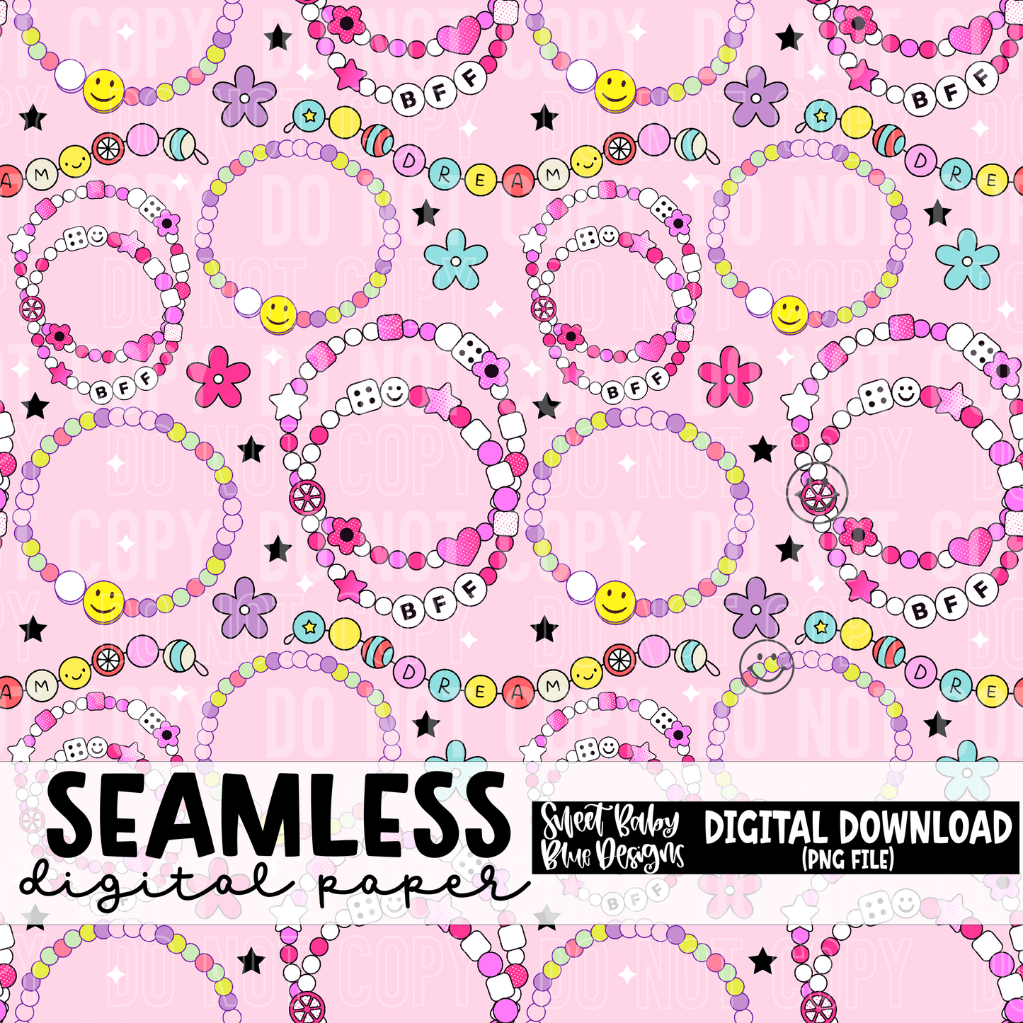 Bracelet - Seamless - Digital paper- 2025 - PNG file- Digital Download
