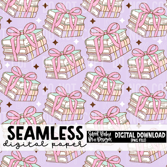 Books - Seamless - Digital paper- 2025 - PNG file- Digital Download