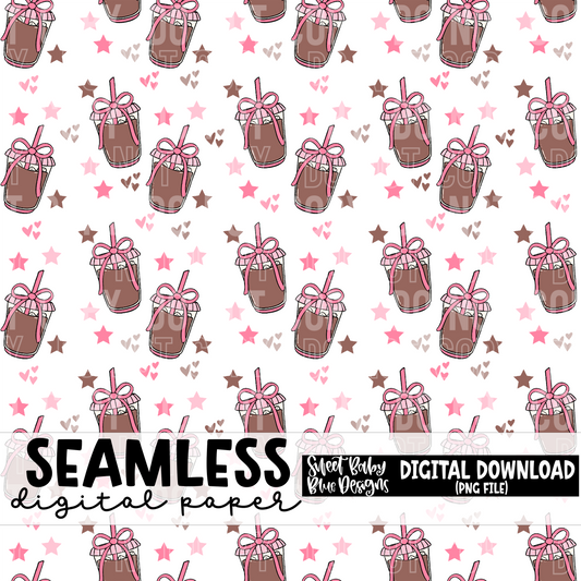 Coffee - Seamless - Digital paper- 2025 - PNG file- Digital Download