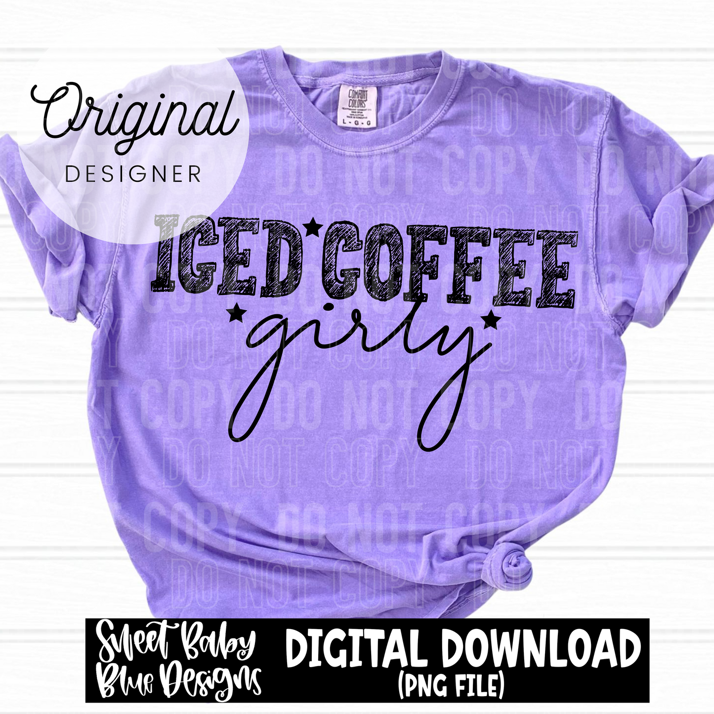 Iced coffee girly - 2025 - PNG file- Digital Download