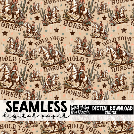 Hold your horses- Seamless - Digital paper- 2024 - PNG file- Digital Download