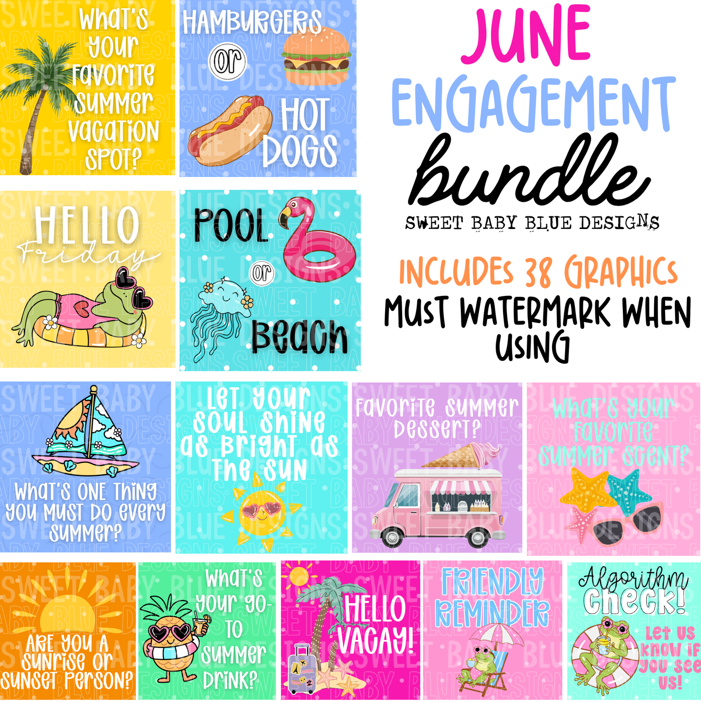 June 2026 Engagement Bundle - Interactive post- 2026- PNG file- Digital Download