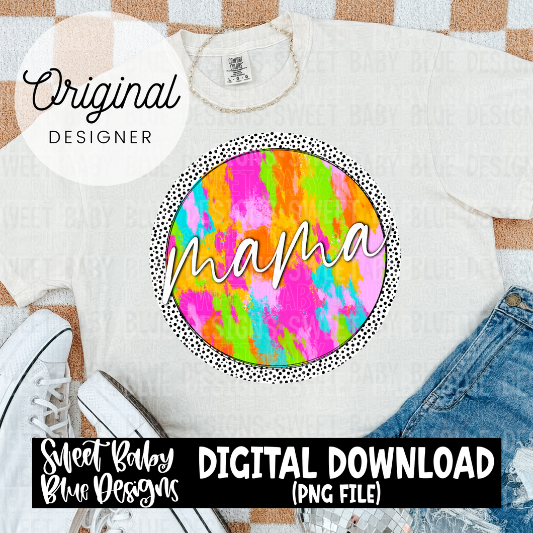 Mama- Colorful circle- Dot - 2024- PNG file- Digital Download