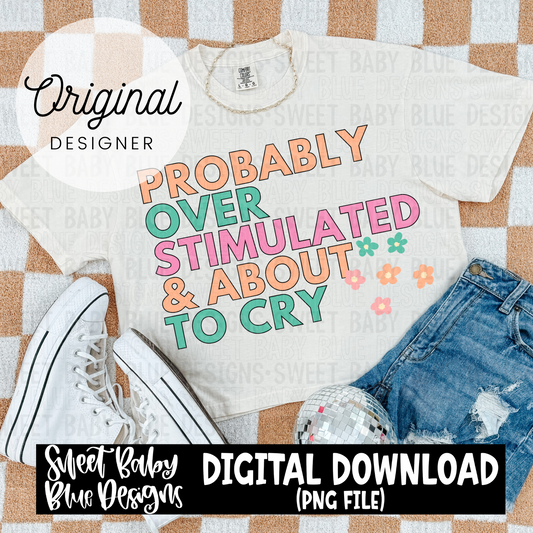 Probably overstimulated and about to cry - 2024- PNG file- Digital Download