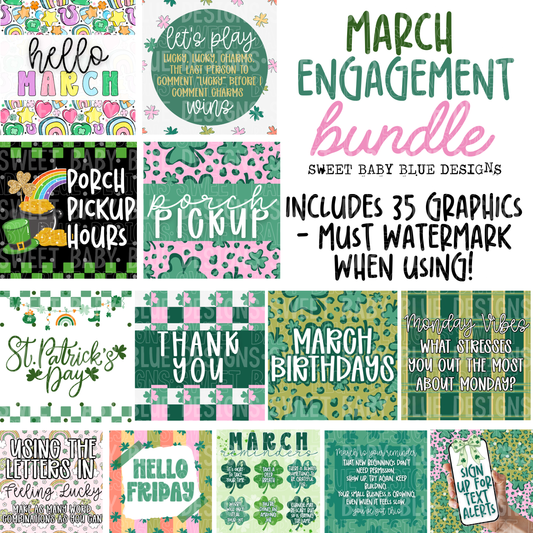March 2026 Engagement Bundle - Interactive post- 2026- PNG file- Digital Download