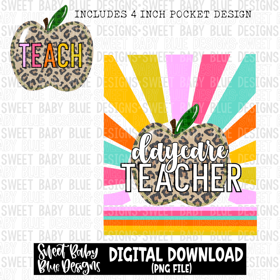 Daycare teacher- Sunshine - 2023- PNG file- Digital Download