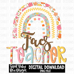 Facs teacher- Rainbow- 2023 -PNG file- Digital Download