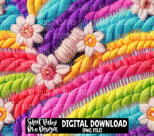 Flower fabric stripe - 20 oz. skinny tumbler- 2023 -PNG file- Digital Download