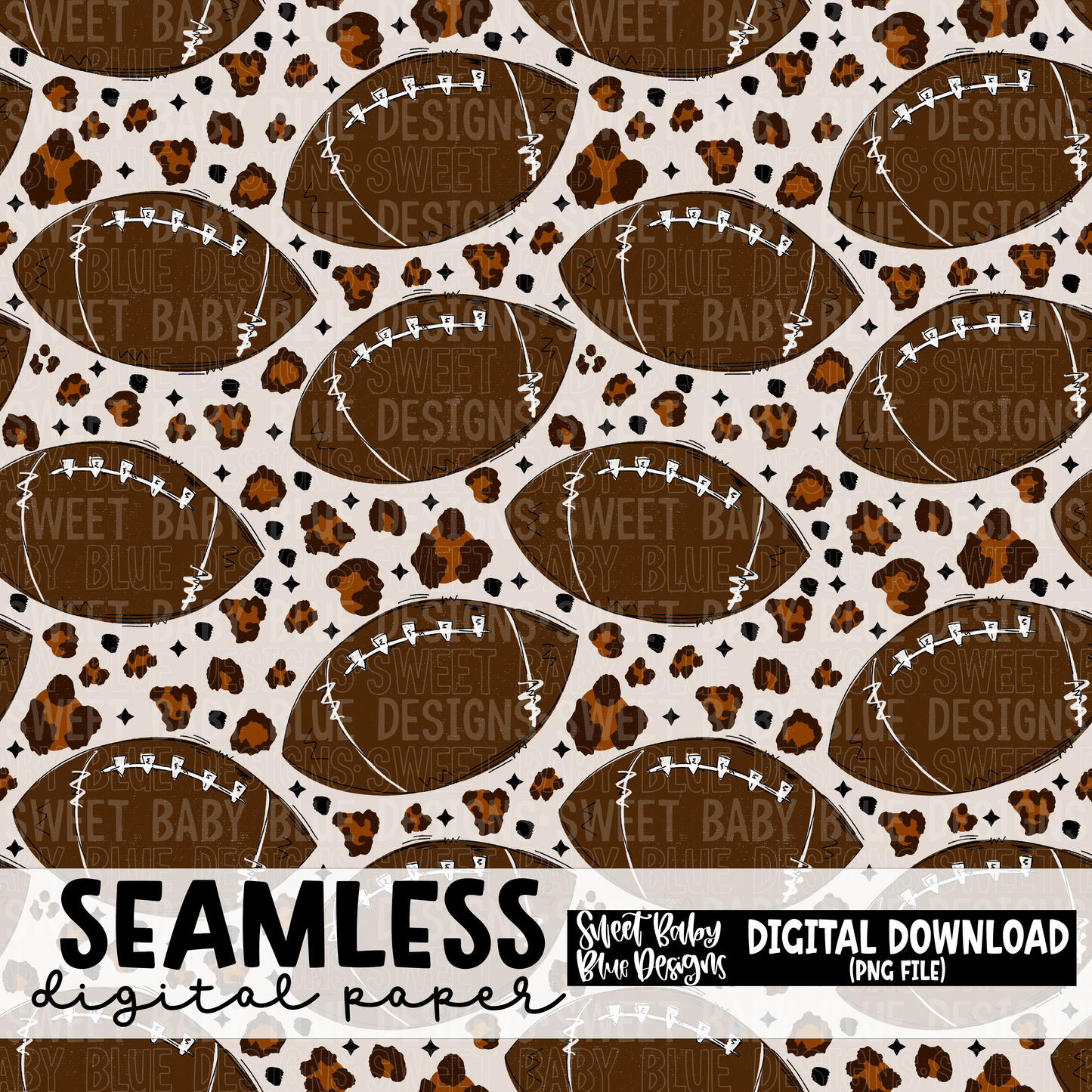 Football leopard - Seamless - Digital paper- 2023 - PNG file- Digital Download