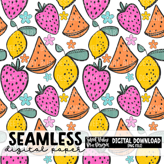 Fruity Summer - Seamless - Digital paper- 2023 - PNG file- Digital Download