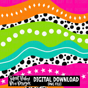 Funky wave digital paper- Digital paper 2024 - PNG file- Digital Download