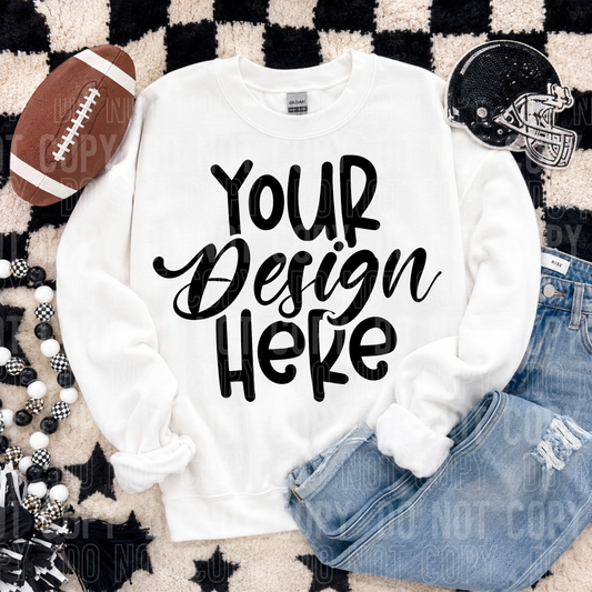 White- Gildan 18000 Mockup- Football- 2026 - PNG file- Digital Download