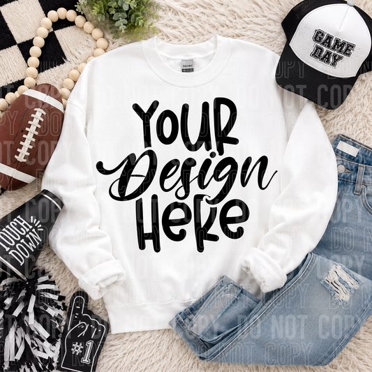 White- Gildan 18000 Mockup- Football Game Day- 2026 - PNG file- Digital Download