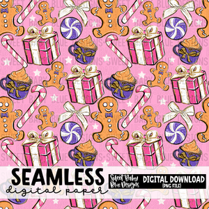 Gingerbread - Seamless - Digital paper- 2023 - PNG file- Digital Download