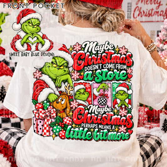 Christmas Doesn't Come From a Store- Christmas FRONT AND BACK - Custom Business Name - PNG file- Digital Download