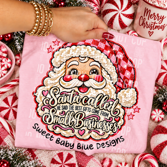 Santa Called - Custom Business Name - PNG file- Digital Download