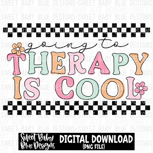 Going to therapy is cool - 2023- PNG file- Digital Download