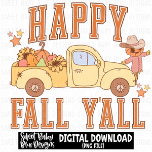 Happy Fall y'all - 2023- PNG file- Digital Download