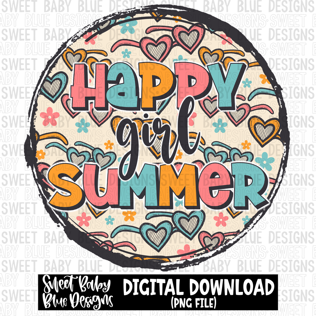 Happy girl Summer- Summer - 2023- PNG file- Digital Download