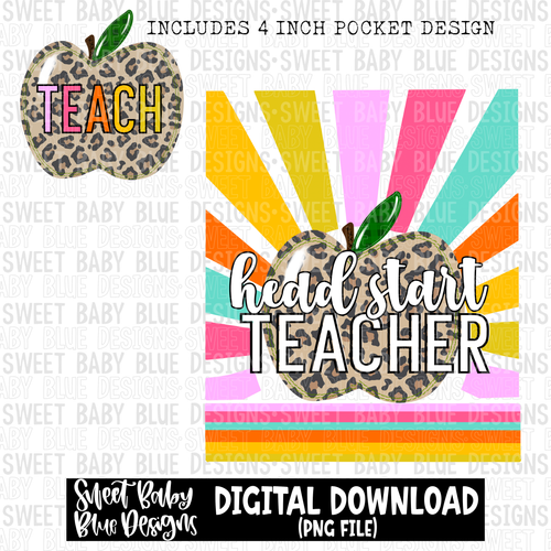 head start teacher- Sunshine - 2023- PNG file- Digital Download