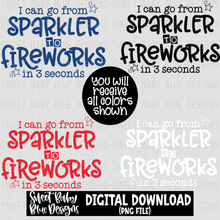I can go from sparkler to fireworks- Summer - 2023- PNG file- Digital Download