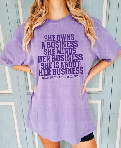 She owns a business she minds her business she is about her business - 2023- PNG file- Digital Download