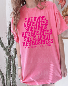 She owns a business she minds her business she is about her business - 2023- PNG file- Digital Download
