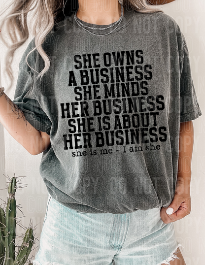 She owns a business she minds her business she is about her business - 2023- PNG file- Digital Download