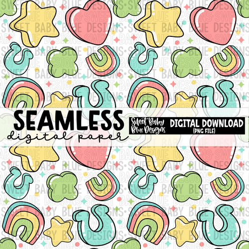 Charms- St. Patrick's Day - Seamless - Digital paper- 2024 - PNG file- Digital Download