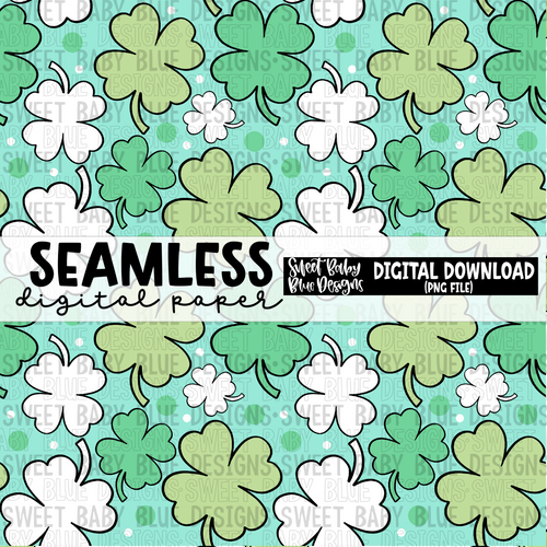 Clovers - St. Patrick's Day - Seamless - Digital paper- 2024 - PNG file- Digital Download