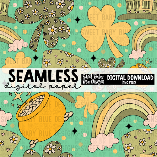 Green - St. Patrick's Day - Seamless - Digital paper- 2024 - PNG file- Digital Download