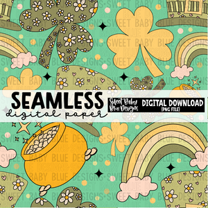 Green - St. Patrick's Day - Seamless - Digital paper- 2024 - PNG file- Digital Download