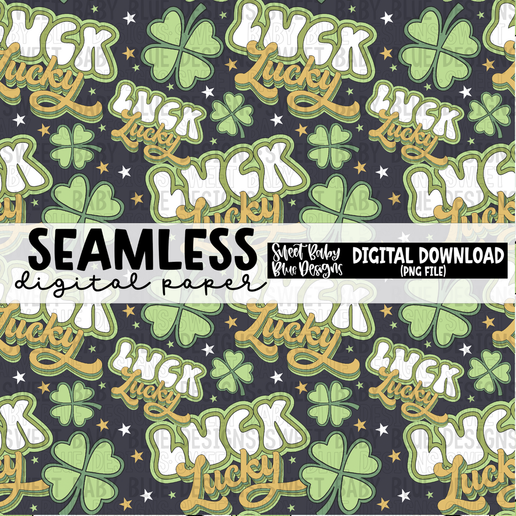 Luck - St. Patrick's Day - Seamless - Digital paper- 2024 - PNG file- Digital Download