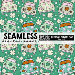 Car - St. Patrick's Day - Seamless - Digital paper- 2024 - PNG file- Digital Download