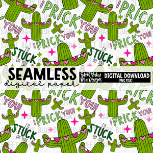 Cactus - Valentine's Day - Seamless - Digital paper- 2024 - PNG file- Digital Download