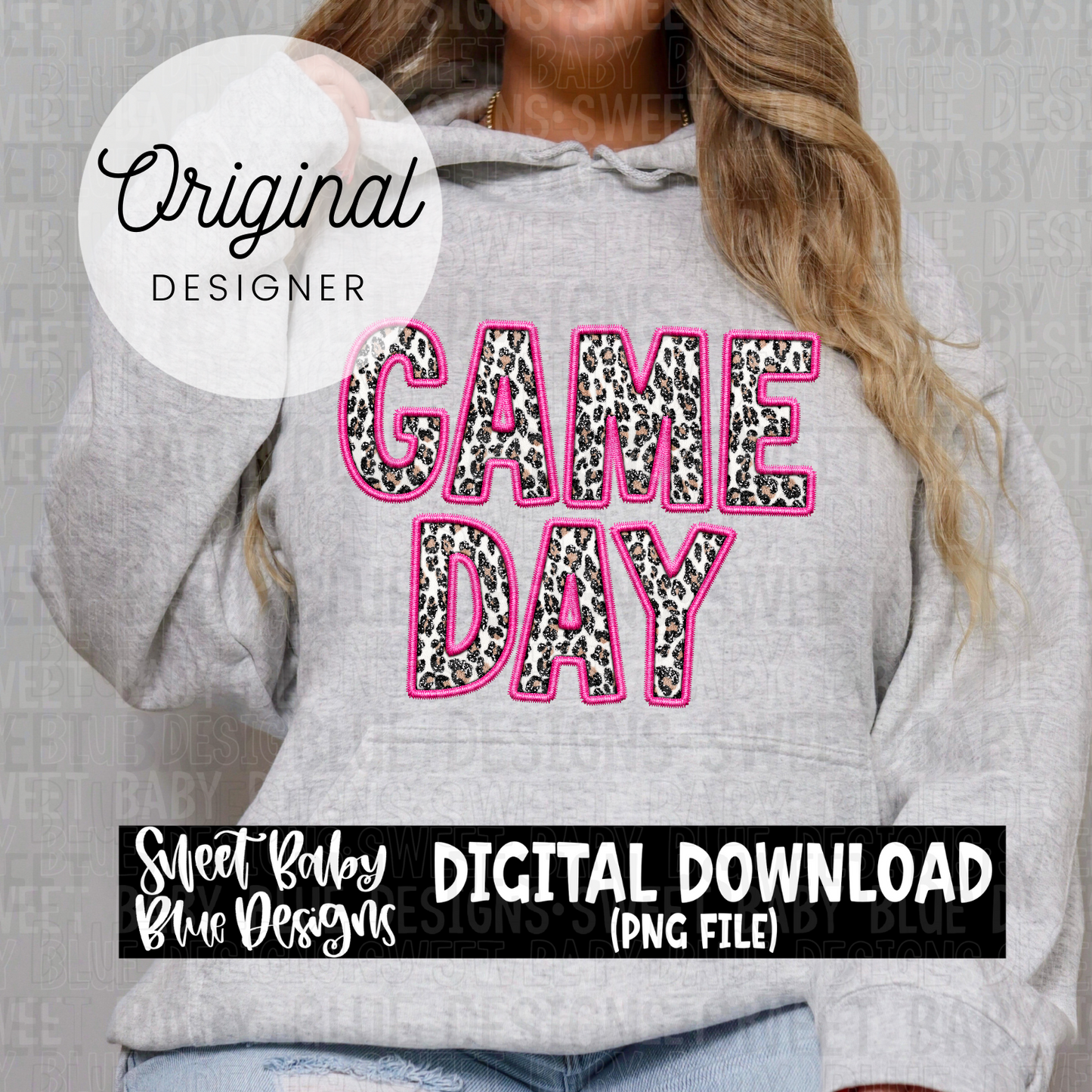 Game day- Pink leopard - 2024- PNG file- Digital Download