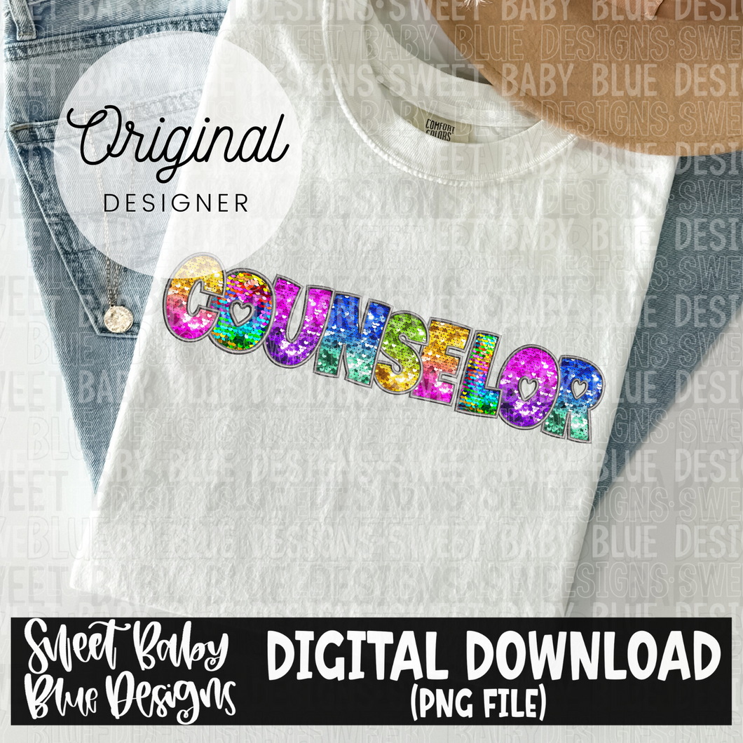 Counselor - Sequin- 2024- PNG file- Digital Download